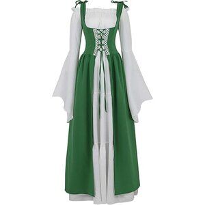 MEDIEVAL Victorian Long Dress Cosplay Irish Costume Halloween Viking English NWT
